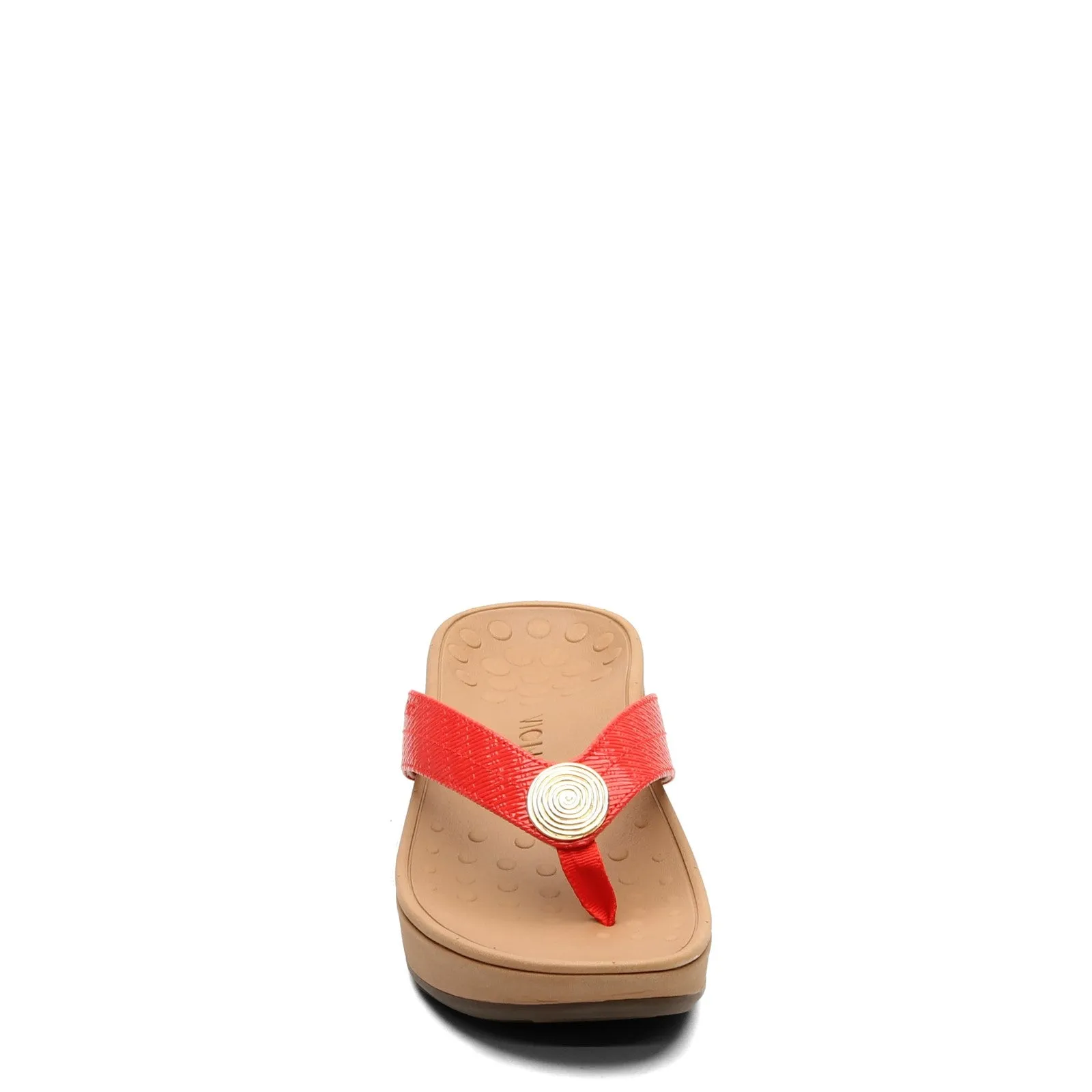 Vionic Women's Pacific Pilar Wedge Sandal - Cherry