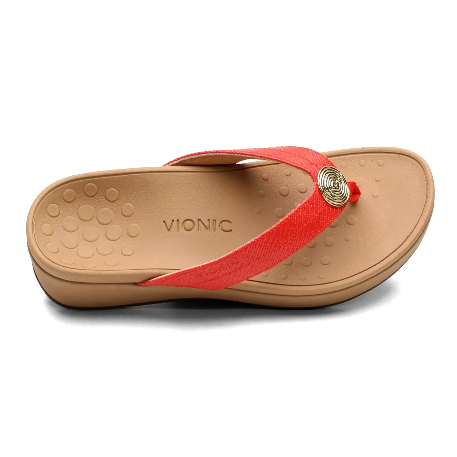 Vionic Women's Pacific Pilar Wedge Sandal - Cherry