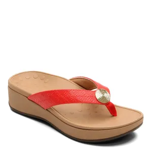 Vionic Women's Pacific Pilar Wedge Sandal - Cherry