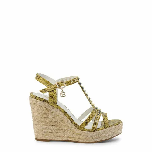 Yellow Snakeskin Wedges